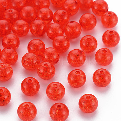 Transparent Crackle Acrylic Beads MACR-S373-66C-N08-1