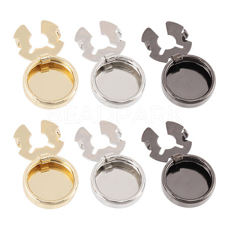 3 Pairs 3 Colors Brass Cufflinks BUTT-CA0001-22-1