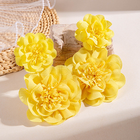 Flower Alloy Cloth Dangle Stud Earrings FS-WGD2E13-08-1