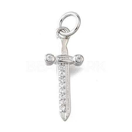 Brass Micro Pave Cubic Zirconia Pendants KK-V007-17P-1