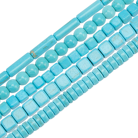 Olycraft 10 Strands 5 Style Synthetic Turquoise Beads G-OC0002-15-1