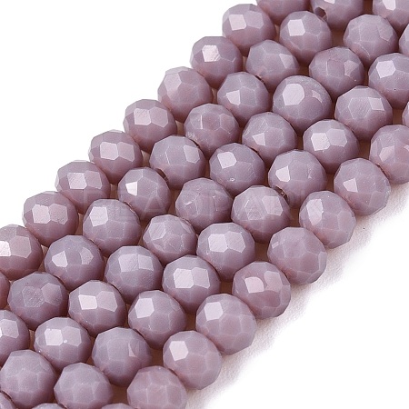 Opaque Solid Color Imitation Jade Glass Beads Strands EGLA-A044-P4mm-D13-1