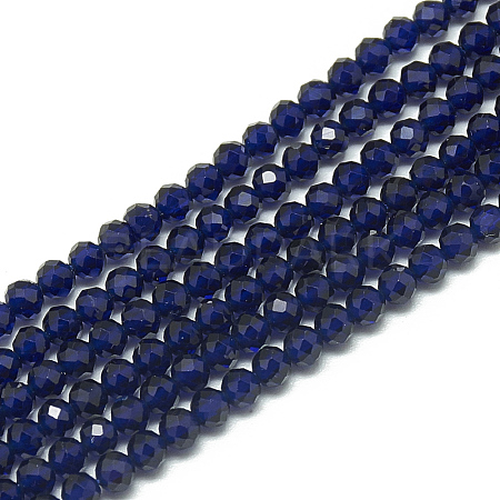 Synthetic Blue Spinel Beads Strands G-S300-25-3mm-1