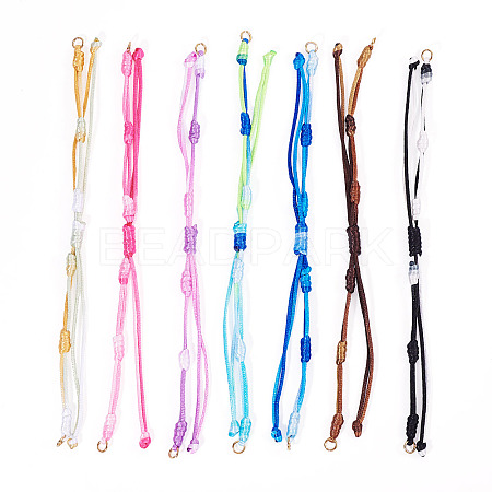 14Pcs 7 Colors Segment Dyed Nylon Braided Cord Bracelet Makings AJEW-TAC00014-1