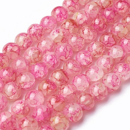 Spray Painted Glass Beads Strands GLAA-A038-D-60-1