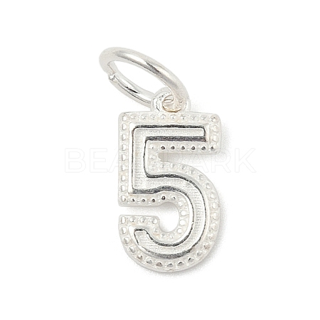 Number Series 925 Sterling Silver Charms STER-Q002-01F-1
