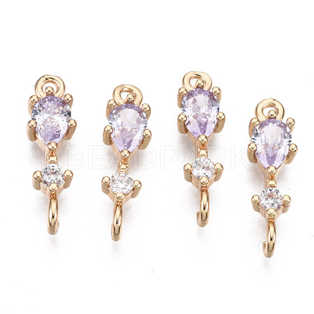 Brass Micro Pave Cubic Zirconia Links Connectors KK-R111-007-A05-1