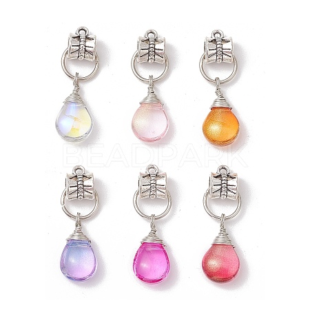 Electroplate Glass Pendants PALLOY-JF03577-1
