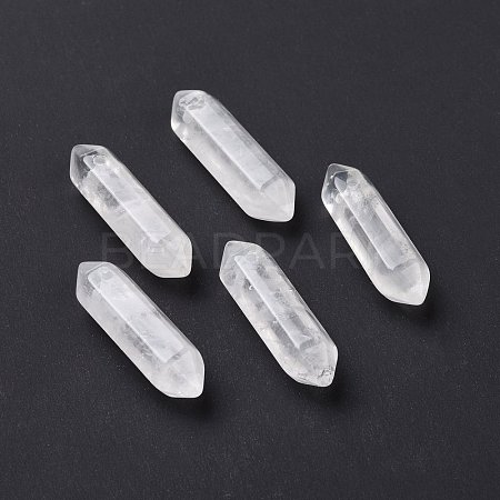 Natural Quartz Crystal Double Terminal Pointed Pendants G-C007-02B-14-1