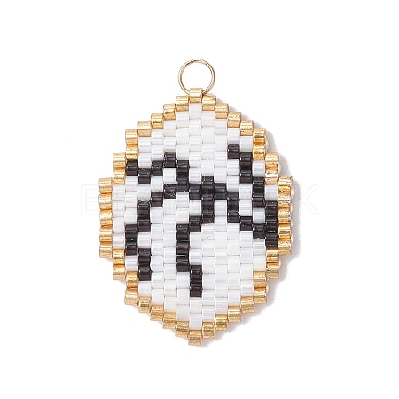 Glass Seed Beaded Twelve Constellations Pendants PALLOY-MZ00891-11-1