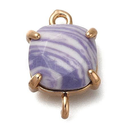 Brass Glass Imitation Gemstone Connector Charms KK-Z076-01G-02-1