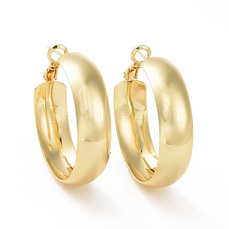 Brass Round Hoop Earrings for Women EJEW-C008-31G-1