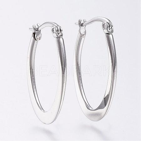 304 Stainless Steel Hoop Earrings EJEW-F105-34P-1