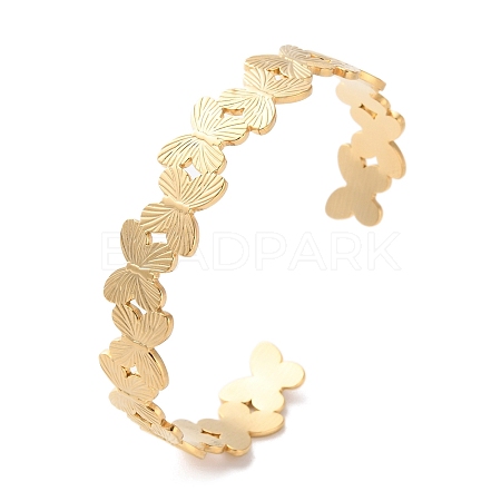 304 Stainless Steel Cuff Bangles for Women BJEW-K263-05G-12-1