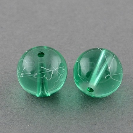 Drawbench Transparent Glass Round Beads Strands X-GLAD-Q012-8mm-11-1
