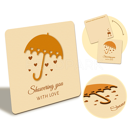 Wooden Commemorative Cards WOOD-WH0040-010-1