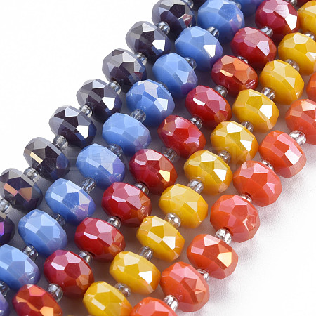 Electroplate Glass Beads Strands EGLA-N041-009-1