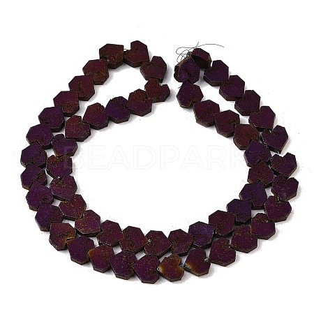 Electroplated Natural Lava Rock Beads Strands G-K388-04A-10-1