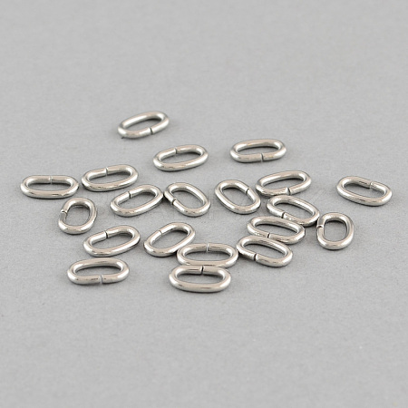 Tarnish Resistant 304 Stainless Steel Open Jump Rings STAS-Q186-03-6.5x5mm-1