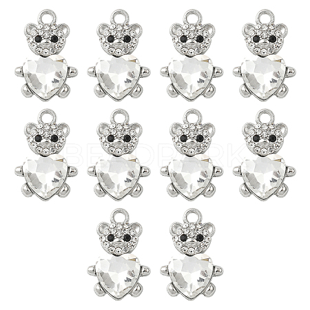 10Pcs Alloy Glass Pendants GLAA-YW0005-41P-01-1