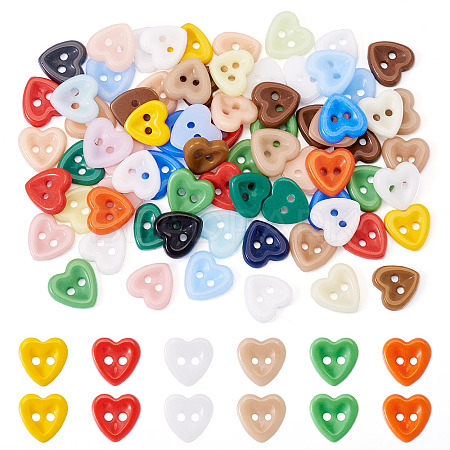80Pcs 2-Hole Porcelain Buttons PORC-PJ0001-02E-1