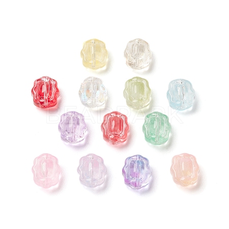 Spray Painted Transparent Glass Beads GLAA-D006-17-1