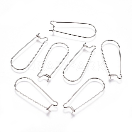 304 Stainless Steel Hoop Earrings Findings Kidney Ear Wires STAS-G200-01C-P-1