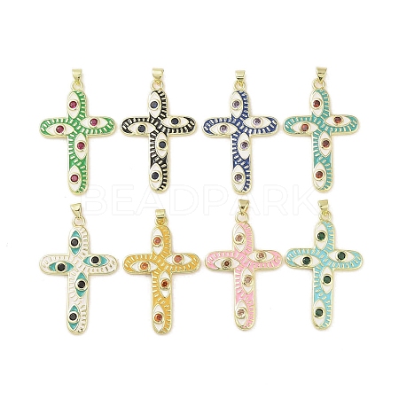 Golden Brass Enamel Pendants KK-A209-29G-1