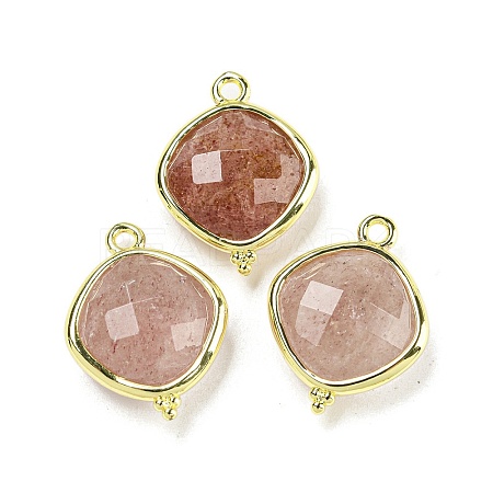 Natural Strawberry Quartz Pendants G-M431-12G-05-1