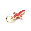 Real 18K Gold Plated Eco-Friendly Rack Plating Brass Enamel Pendants KK-F845-40G-02-2