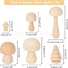 8Pcs Mushroom & Christmas Tree Schima Superba Wooden Children Toys WOOD-NB0001-75-2