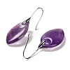 Natural Amethyst Horse Eye Dangle Earrings EJEW-I315-01P-01-2