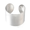 40MM 304 Stainless Steel Stripe Textured Wide Cuff Bangles for Women SA-CBAB767-34P-4