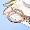 Natural Peach Calcite Round Beads Stretch Bracelet for Her BJEW-JB06822-01-2