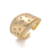 Brass Micro Pave Clear Cubic Zirconia Cuff Rings for Women RJEW-U041-07G-4