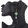 Lantern 304 Stainless Steel Synthetic Imperial Jasper Dangle Earrings EJEW-MZ00609-01-3