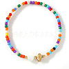 Colorful Round Glass Seed Bead Stretch Bracelets AO5283-9-1