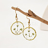 Alloy Epoxy Dried Flower Dangle Earrings FS-WGABF6D-03-1