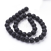 Synthetic Black Stone Beads Strands G508-2-2