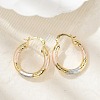 Brass Two Tone Twist Hoop Earrings EJEW-B117-06B-M-1