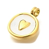 Ion Plating(IP) 304 Stainless Steel Pave Shell Pendants STAS-K263-61G-2