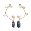 3 Pairs 3 Color Dyed Natural Quartz Crystal Irregular Nuggets Dangle Stud Earrings Crawler Earrings EJEW-TA00354-3
