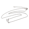 Brass Pave Cubic Zirconia Rectangle and Heart Pendant Cable Chain Necklaces KK-CBAB173-04P-04-4