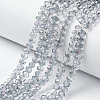 Electroplate Transparent Glass Beads Strands EGLA-A034-T8mm-F10-1