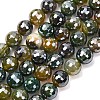 Electroplated Natural Agate Beads Strands G-B191-A07-10mm-19-2