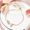 Brass Micro Pave Clear Cubic Zirconia Slider Bracelets BJEW-C089-05G-2