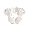 201 Stainless Steel Flower Adjustable Ring for Women RJEW-F131-05P-2