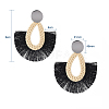 Nylon Tassel Dangle Stud Earrings EJEW-JE03704-02-4