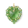 7Pcs 7 Colors Brass Glass Pendants PALLOY-MZ00981-2