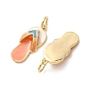 Brass Enamel Pendants KK-B026-25G-2
